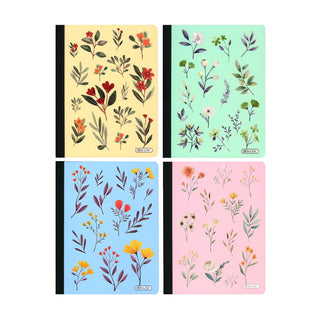 BAZIC PRODUCTS Blank Book, 4-Pack, Assorted Florals