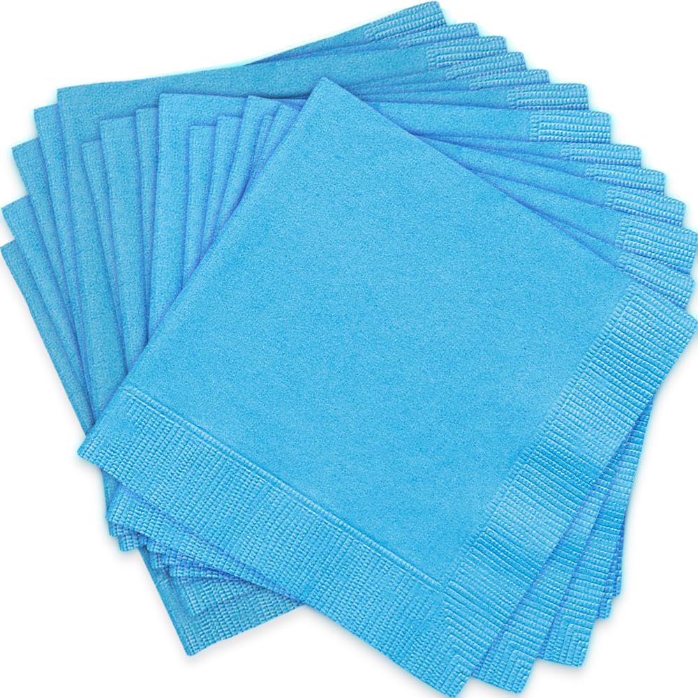 Unique Industries Unique Light Blue Beverage Napkins, 20ct