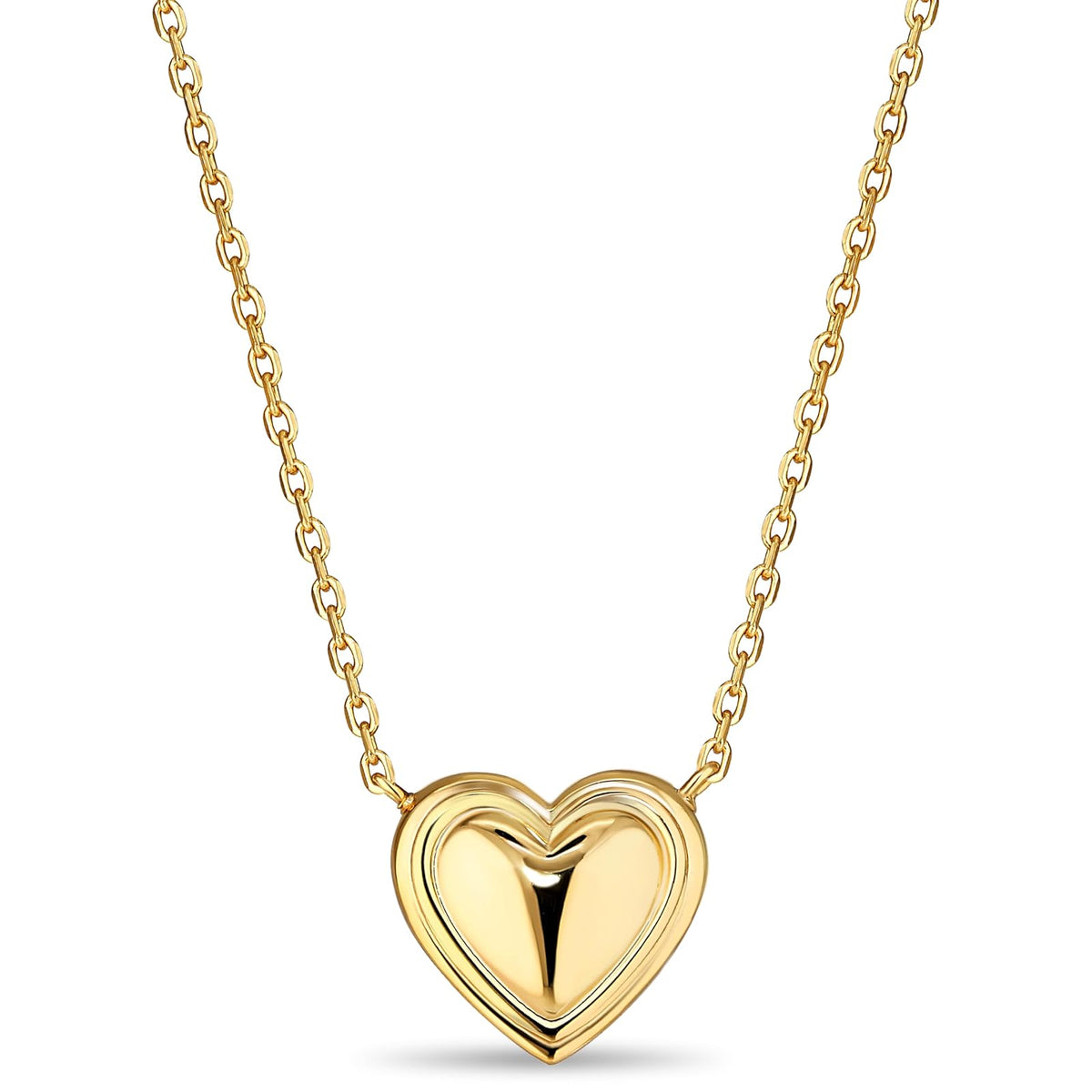 DEVATA Necklace, 16/17"/18" Length, Gold Plated/Contour-lined Heart LVP2619/Cabl