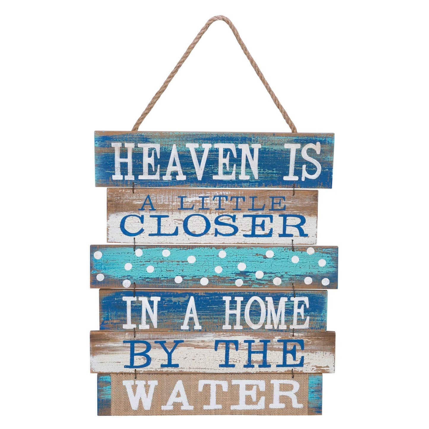 Beachcombers Heaven is a Little Closer in a Home By the Water Wood Wall Plaque Beach Nautical Decor