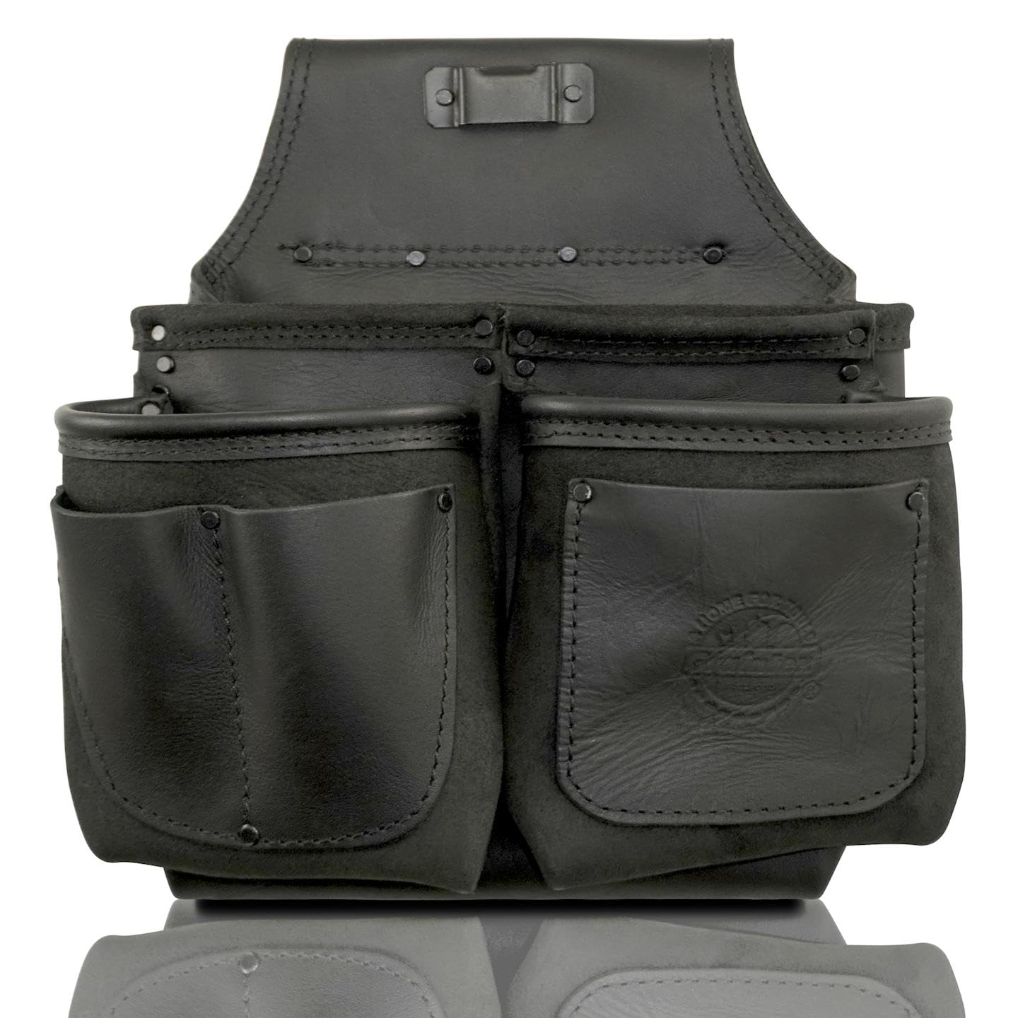 Graintex AS2517 Ambassador Series 6 Pocket Framers Professional Nail & Tool Pouch Black Color Top Grain Leather for Framers, Constructors, Electricians, Plumbers, Handyman