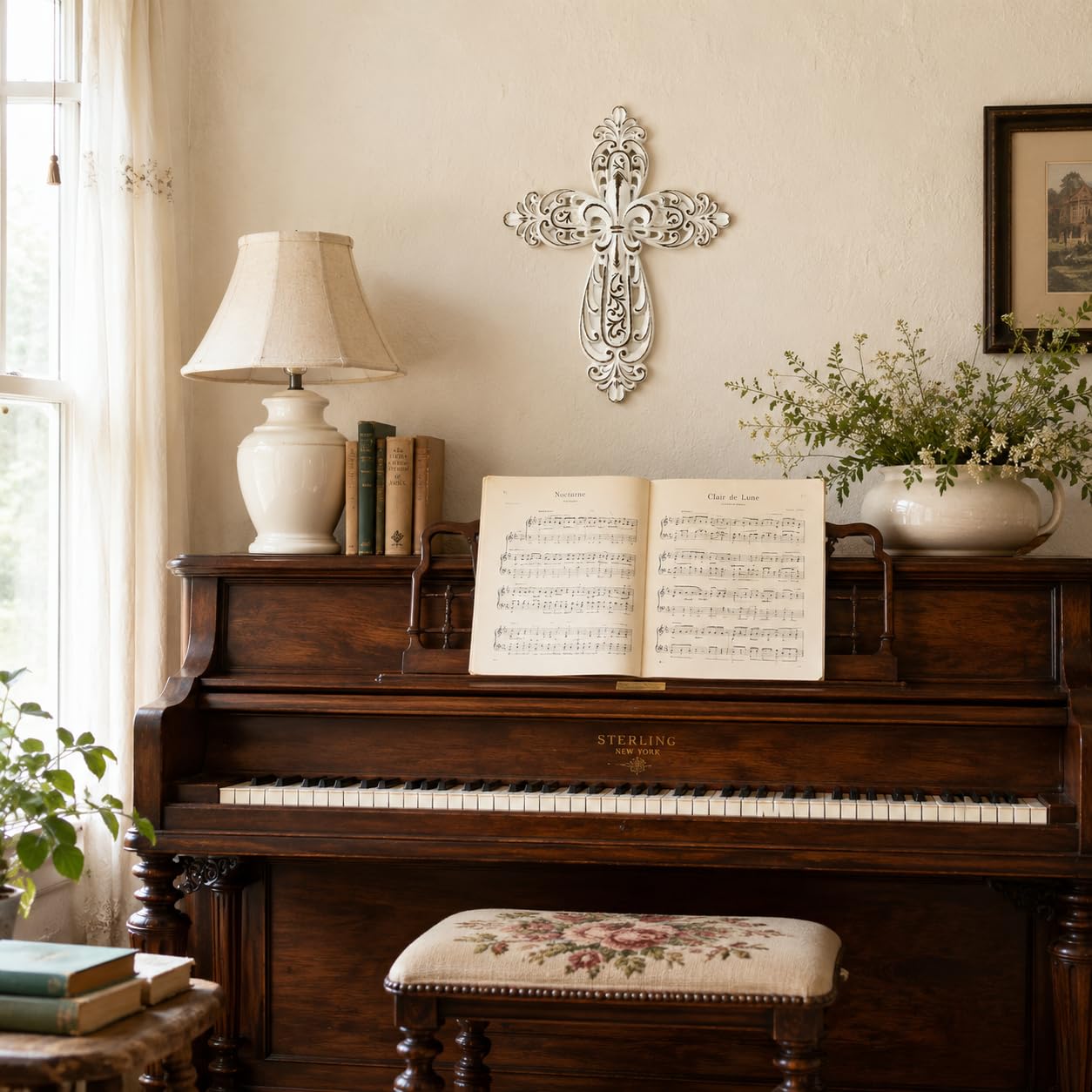 Comfy Hour 12 Inch Cross Wall Decor, White Cross for Wall
