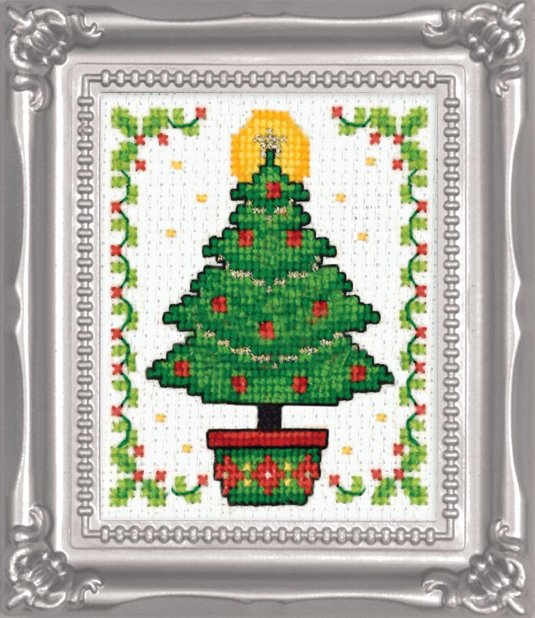 Design Works Crafts Tobin Christmas Tree Ornament Counted Cross Stitch Kit, 2-Inch x 3-Inch