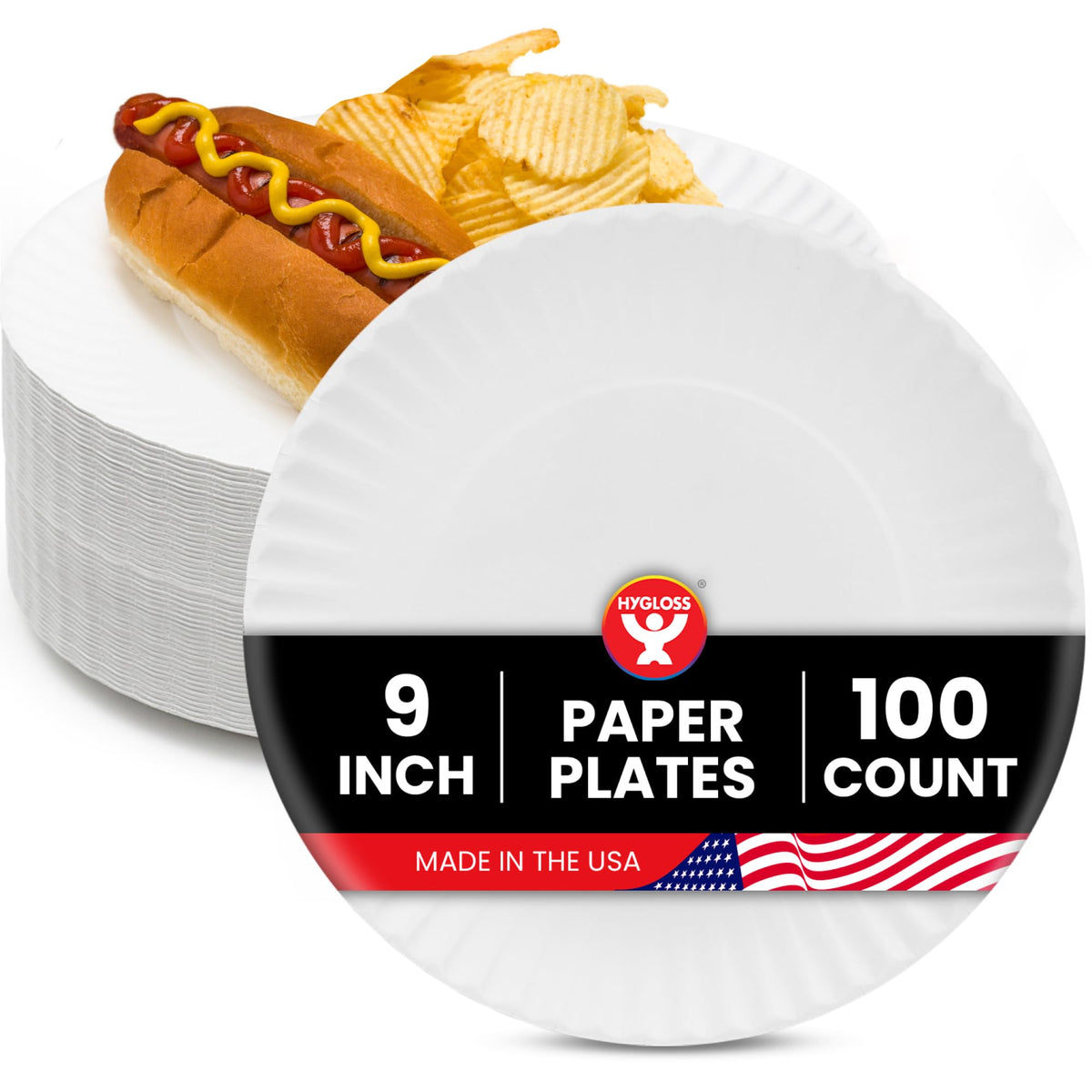 Hygloss Dishware Plate, 9-Inch, White