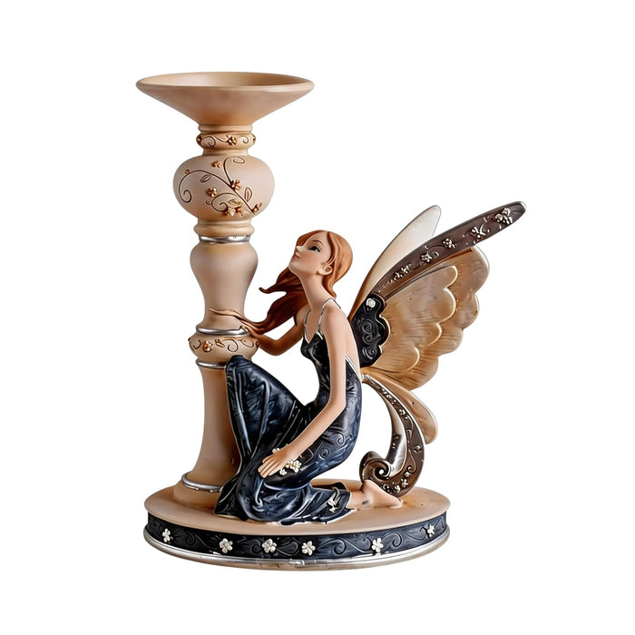 Comfy Hour The Sitting Fairy Figurine Black Dress 7" Figurine, Fairyland Collection, Stone Resin