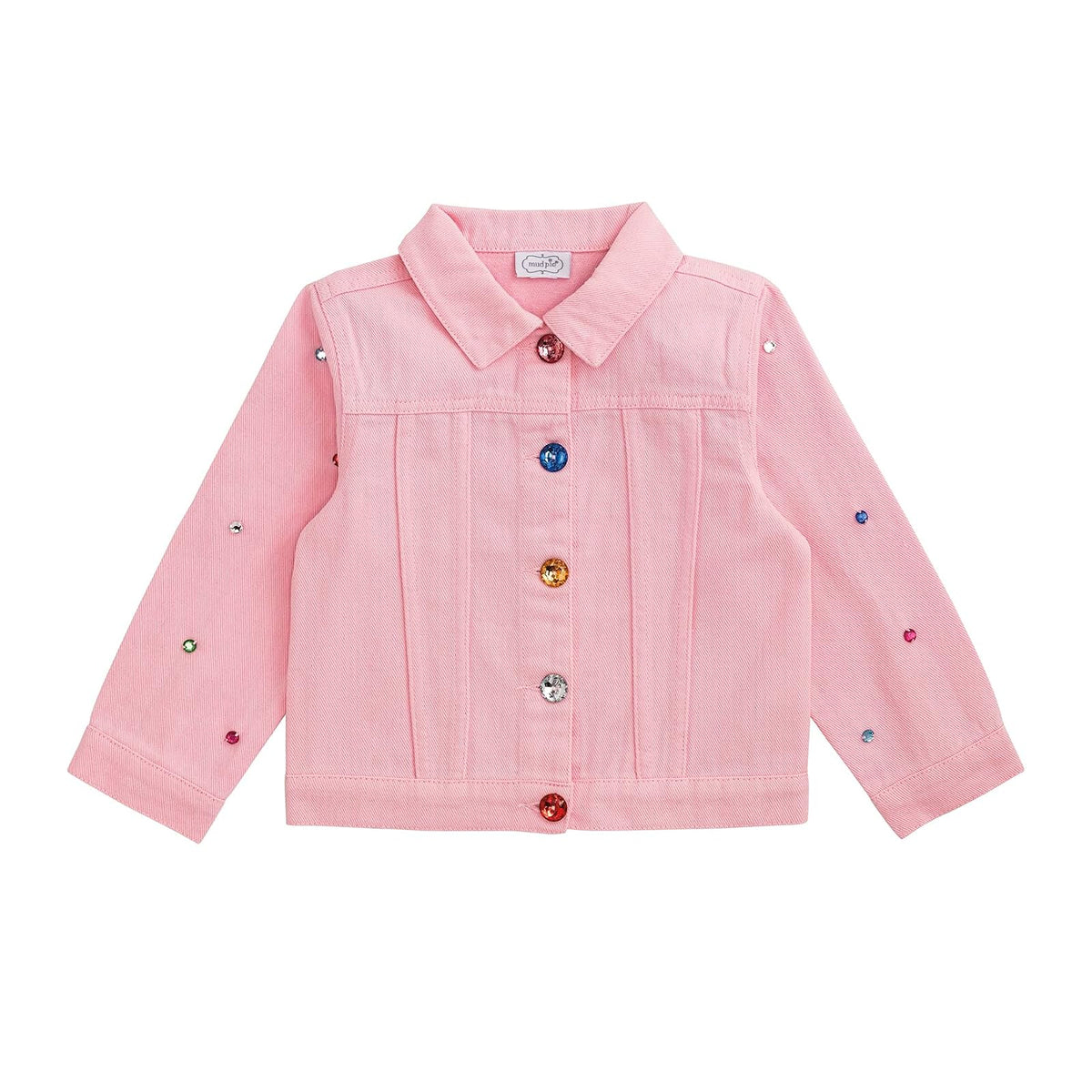 Mud Pie Coat, Pink, Kids Pink Jewel Denim Jacket