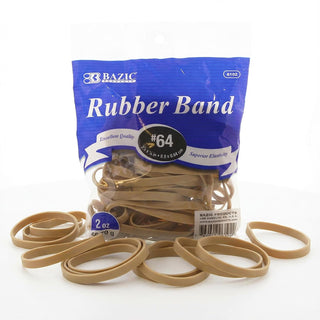 BAZIC 2 Oz./ 56.70g #64 Rubber Bands - Large Trash Can Elastic Band for Office Bank Supply Garbage Cans File Folders Litter Box, for File Folders Bank Paper Bills Money, General Purpose, 1-Pack