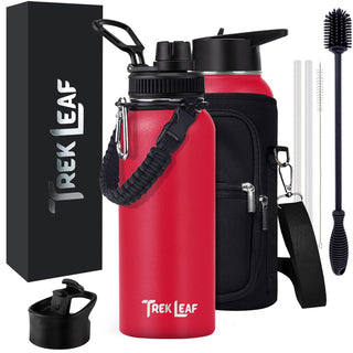 Trek Leaf Bottle, 32 Ounces, Red