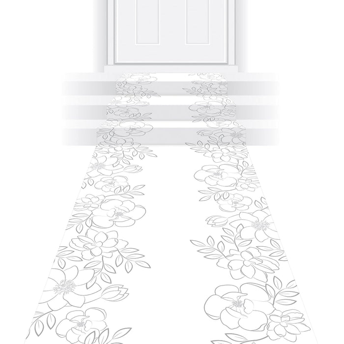 Beistle Rug, 2' x 10' (Rectangular), White/Gray