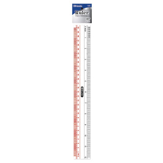 BAZIC Claro 12" (30cm) Transparent Plastic Ruler, 1-Pack