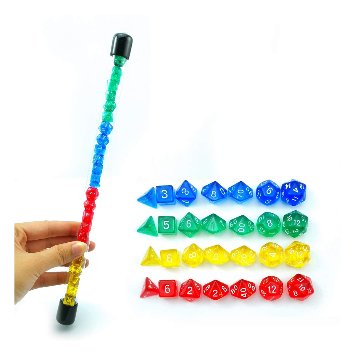 BESCON DICE Game Dice, Small, 4x7 28pcs Assorted Colors Tube