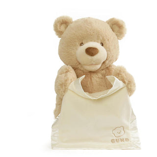 GUND 11.5 Inch Peek A Boo Teddy Bear, Animated Baby Plush