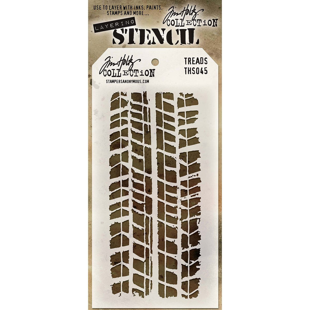 Stampers Anonymous Template Stencil, 4.125 x 8.5", Black