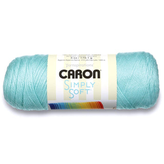 Spinrite Yarns (CA) Caron Simply Soft Solids Yarn, 6oz, Gauge 4 Medium, 100% acrylic - Robins Egg - Machine Wash & Dry