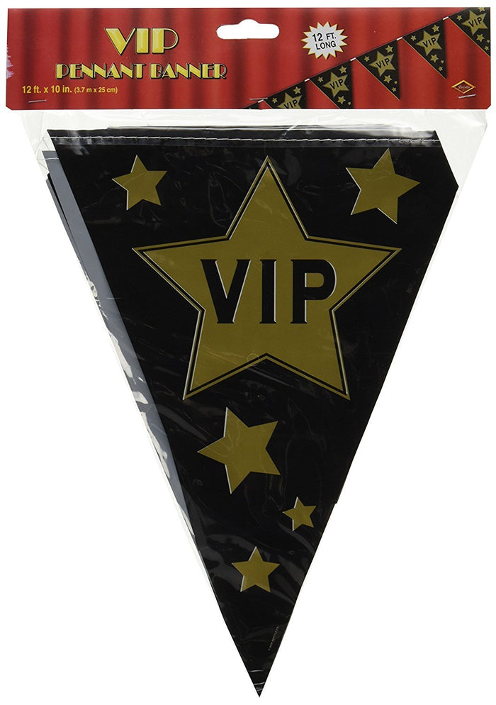 Beistle Banner, 11" x 12', Black/Gold