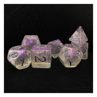 BESCON DICE Game Dice, Shimmery Set of Silver-purple