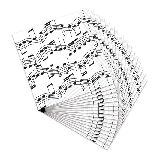Beistle 16 Piece Music Notes Paper Beverage Napkins 50's Theme Rock and Roll Tableware For 1950’s Party Awards Night Decorations