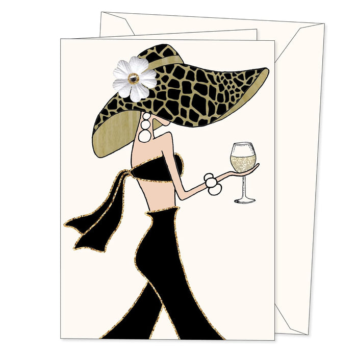 SHADE TREE GREETINGS Greeting Card, 5" x 7", Sip & Stroll Gal