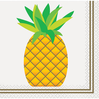Unique Industries Pineapple Summer Beverage Napkins, 24ct