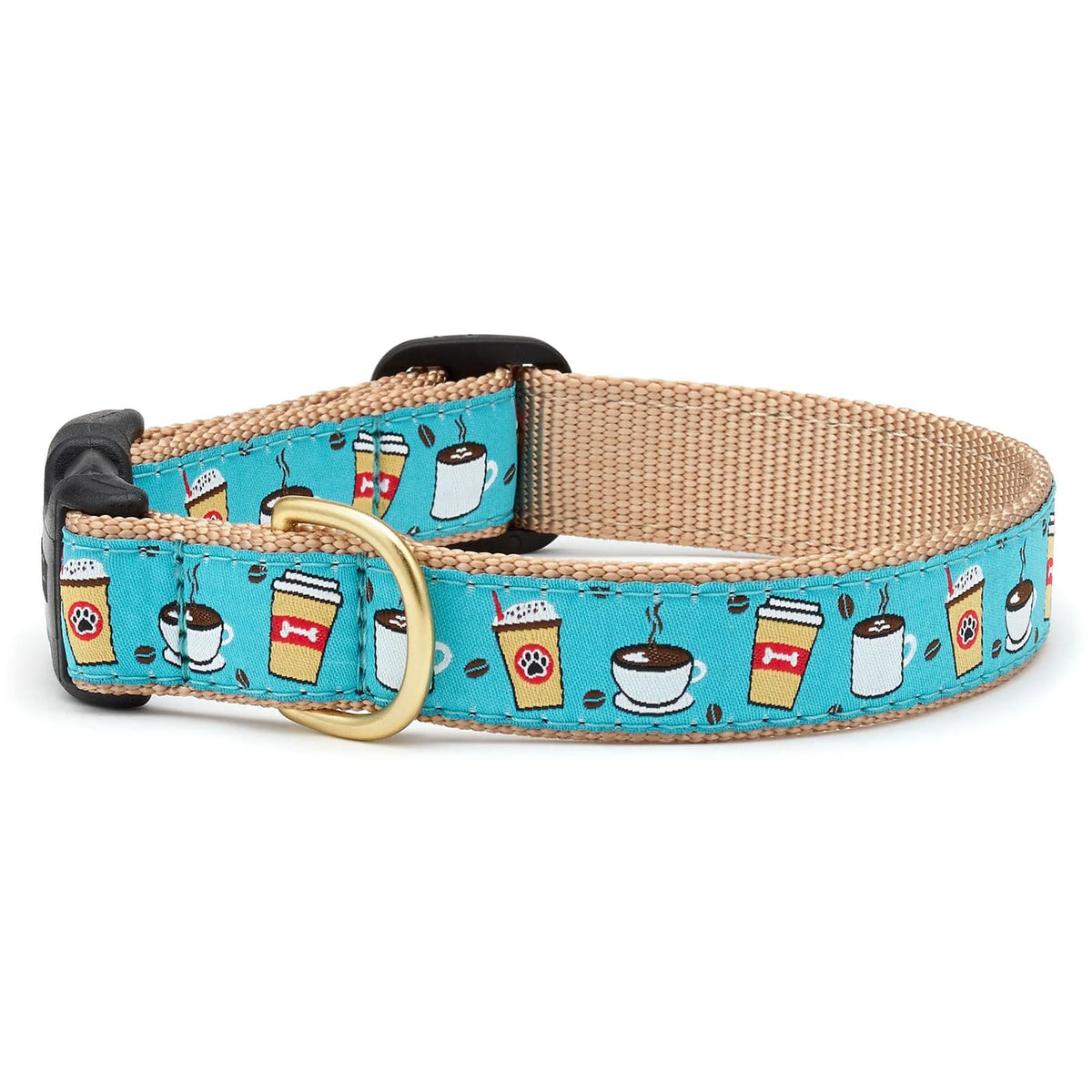 Up Country Coffee Nut Dog Collar, Small (9 to 15 inches) 5/8 inch Narrow Width