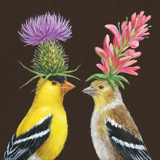 PPD Disposable Napkin, 5" x 5" in, Goldfinch Couple