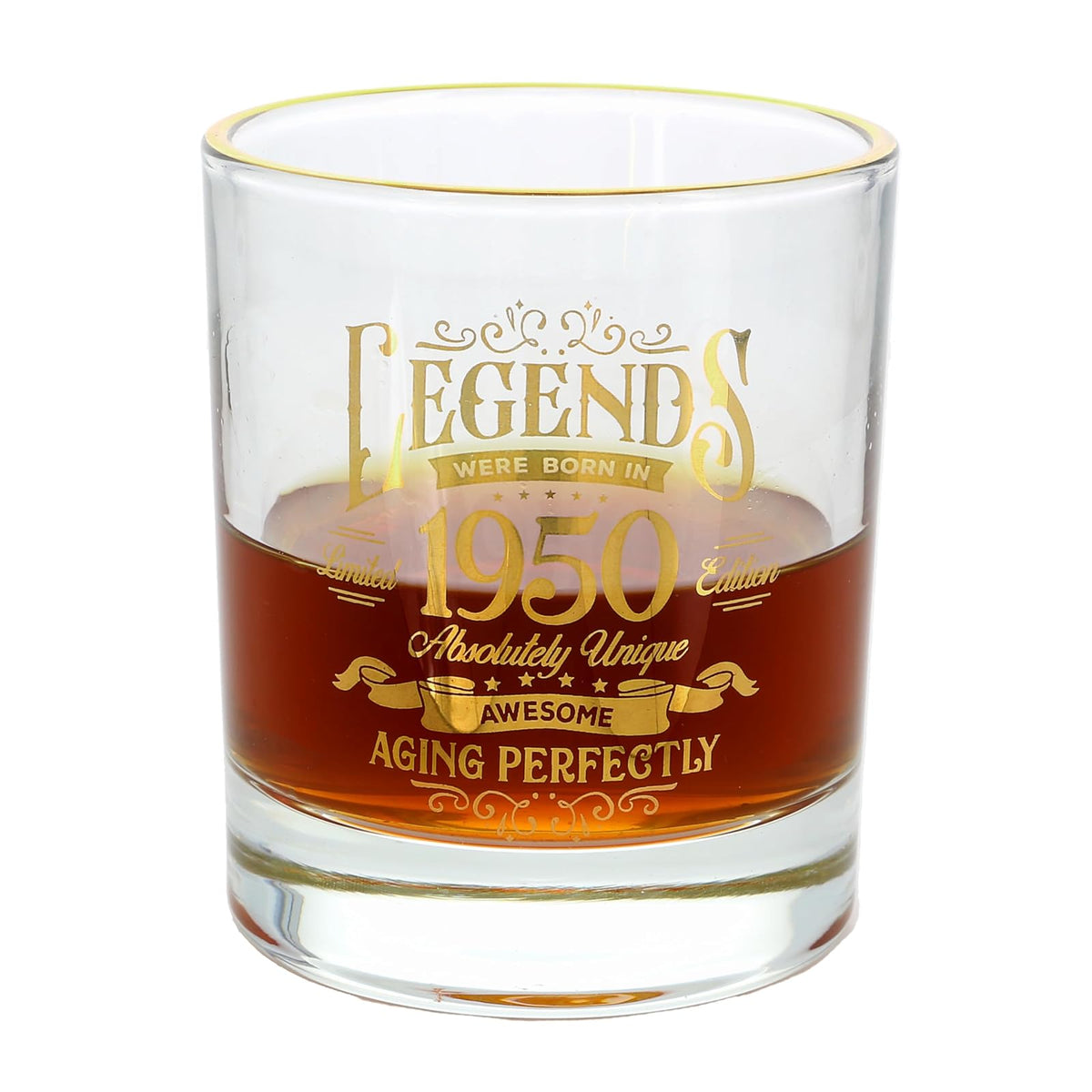 Pavilion Gift Company Drinking Cup, 8 Ounces, Clear, Gold