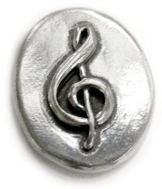 Basic Spirit Musical Treble Clef - Listen : Pocket Token or Lucky Novelty Coin, One Inch, Handcrafted Lead-Free Pewter