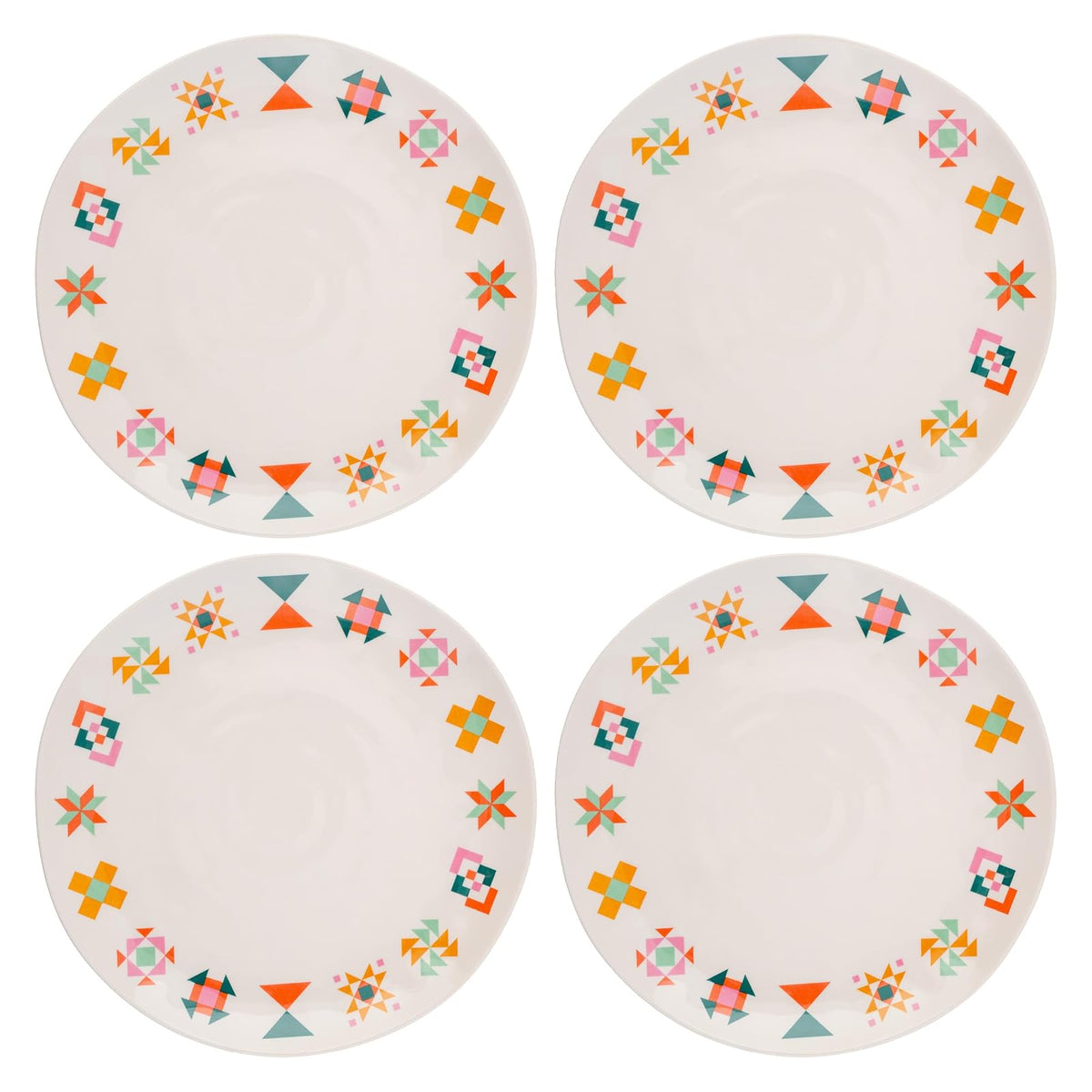 Karma Dishware Plate, 10.75 inches, Quilt Blocks