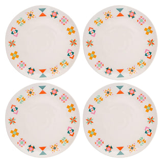 Karma Dishware Plate, 10.75 inches, Quilt Blocks