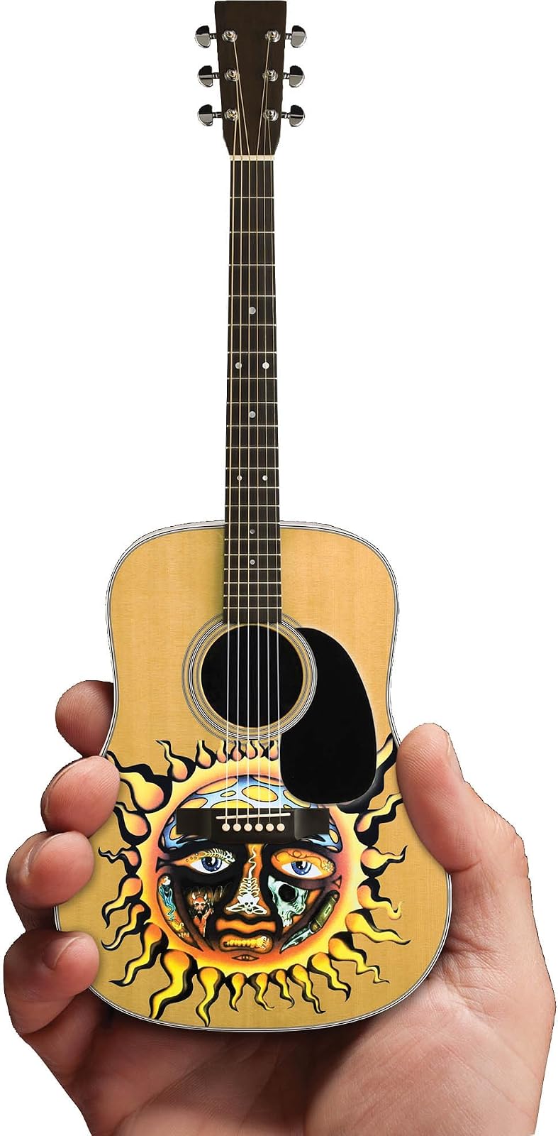 AXE HEAVEN Iconic Concepts Iconic Sublime Large Sun Face Mini Replica Acoustic Guitar (2M-S09-5006)