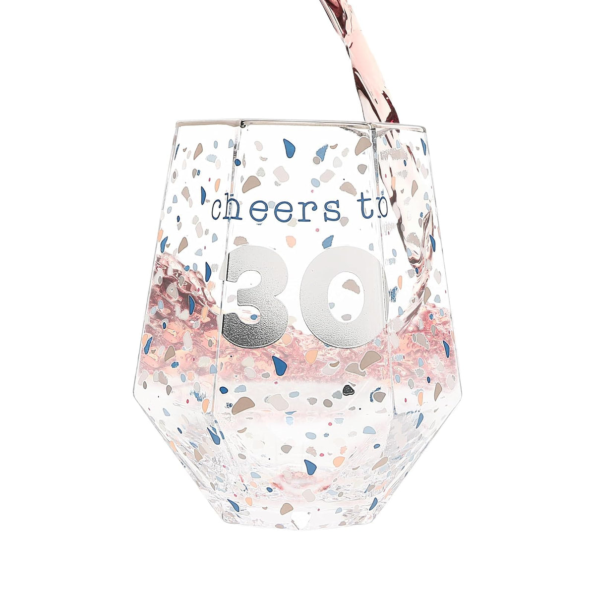 Pavilion Gift Company Drinking Cup, 16 Ounces, Silver and blue