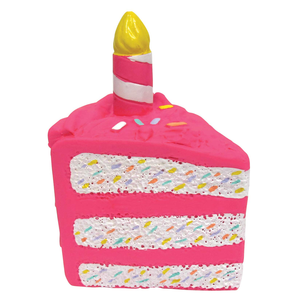 FOUFIT 87285 Birthday Cake Chew Toy for Dogs, Pink, 6"