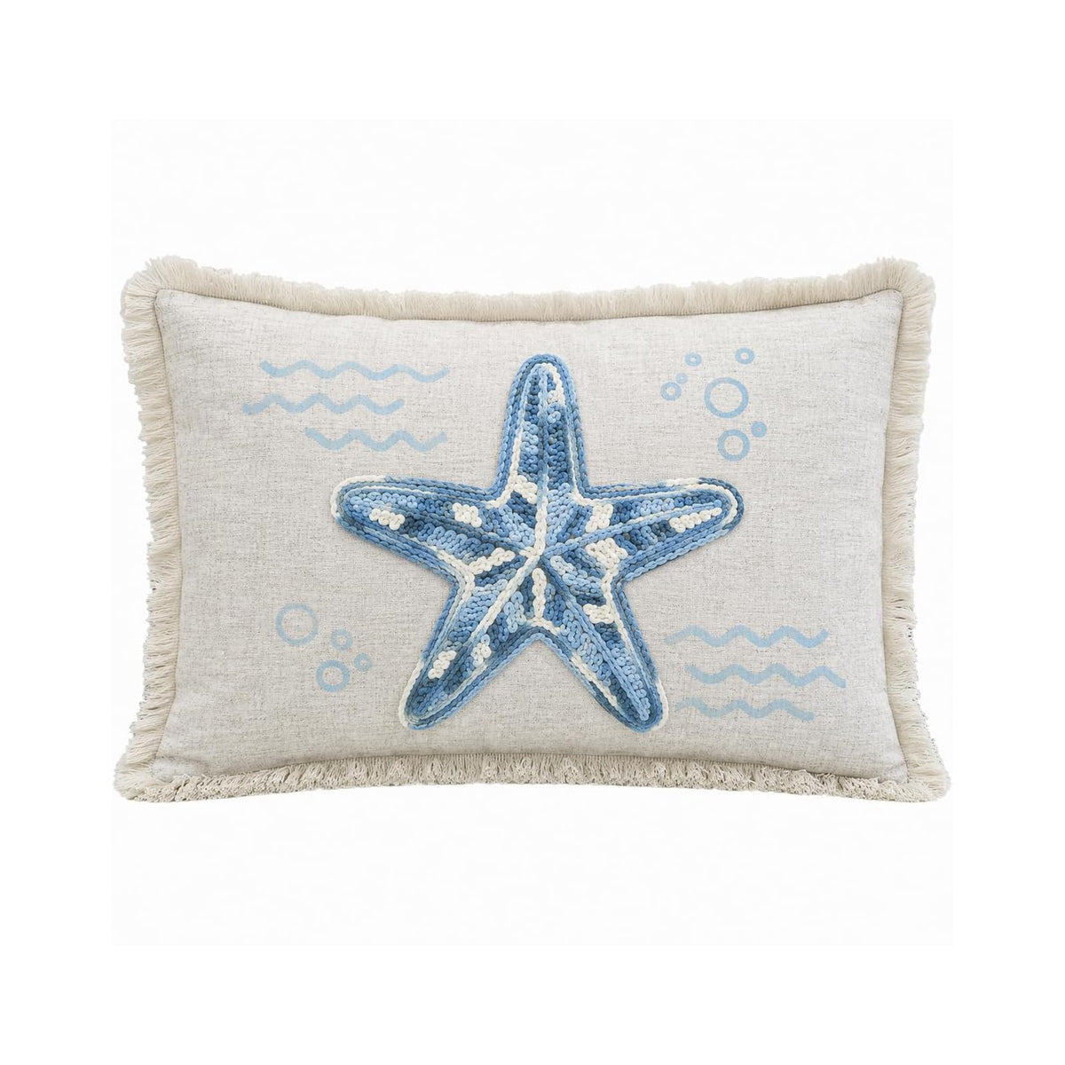 Comfy Hour Pillow, 18x13, Blue Starfish