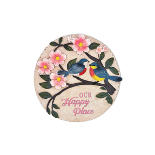 OrnamentallyYou Sculpture, Blossoming Songbirds Positivity Stepping Stone, 9.5"