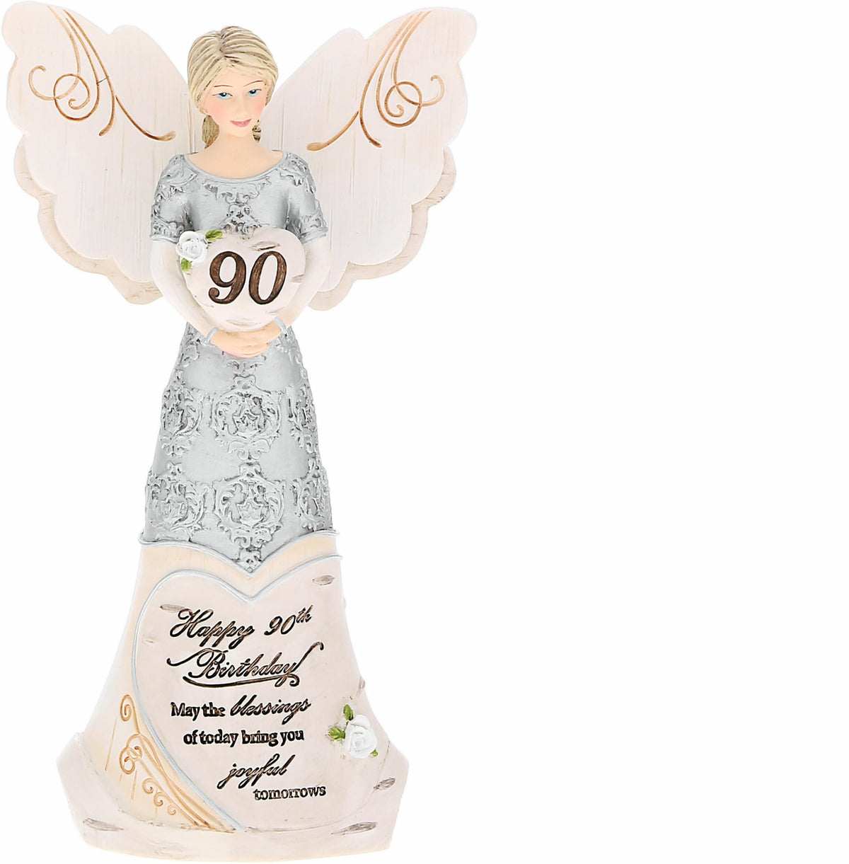 Pavilion - Happy 90th Birthday - 6" Angel Figurine Religious Best Friend Bestie BFF God Jesus Lover Christian Christ Gift Present