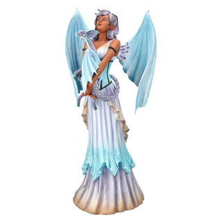 Pacific Giftware Figurine, 16 inches, Blue Fantasy Dragon Keeper Fairy