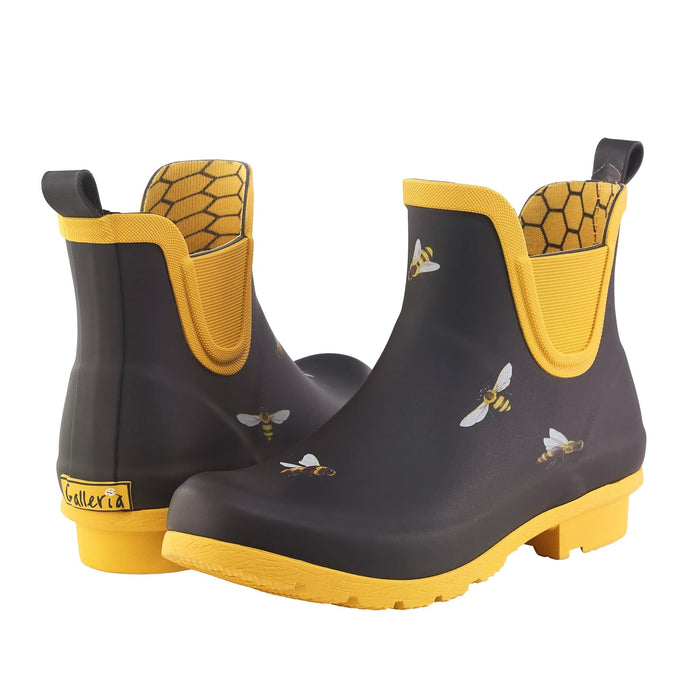 GALLERIA ENTERPRISES, INC. Black Bees Chelsea Rain Boot