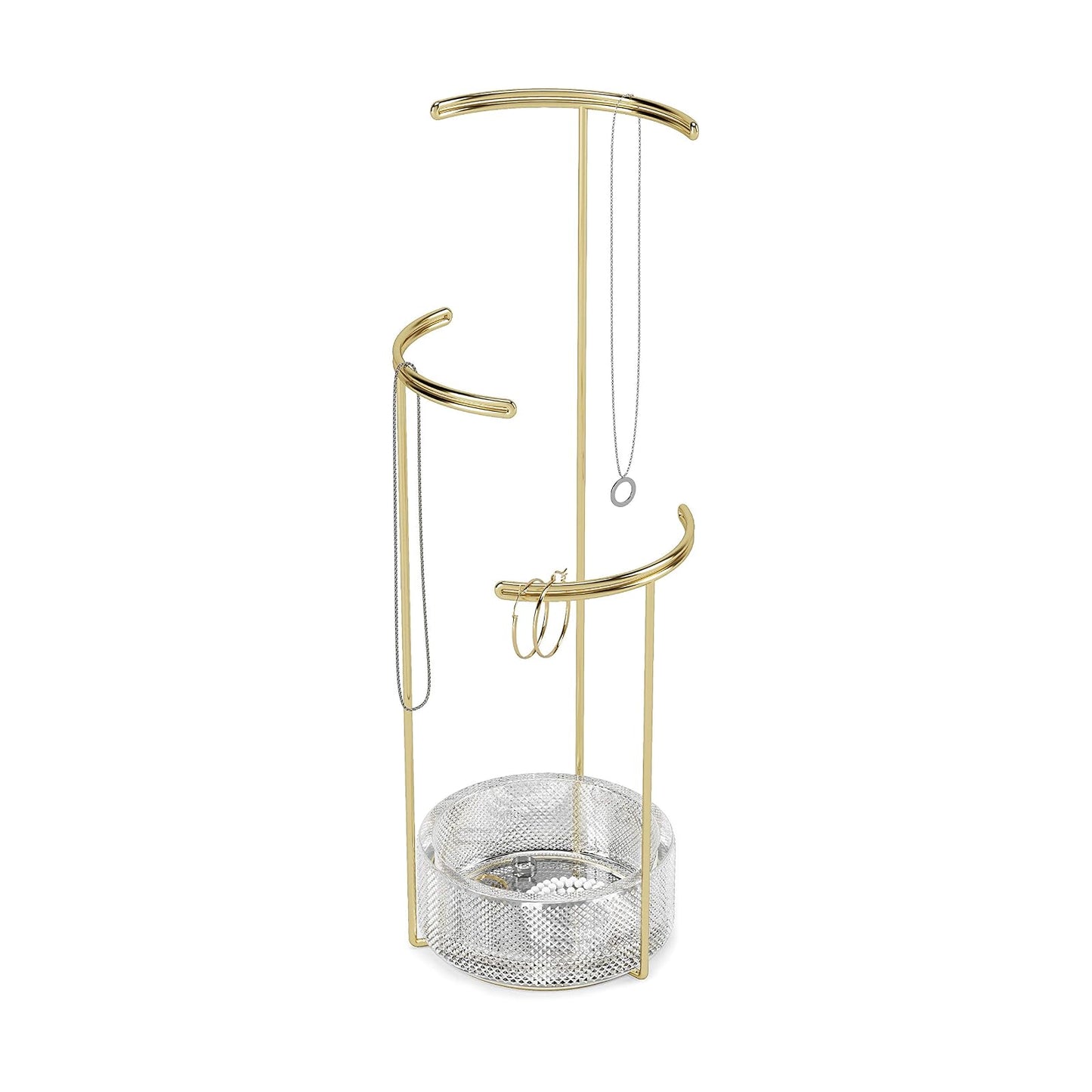 Umbra Tesora Jewelry Organizer and Jewelry Stand with Glass Base