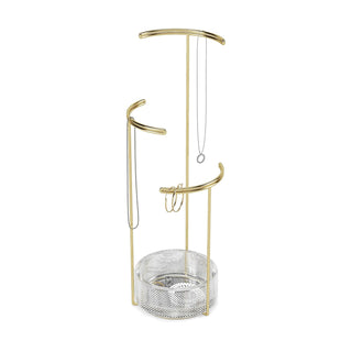 Umbra Tesora Jewelry Organizer and Jewelry Stand with Glass Base