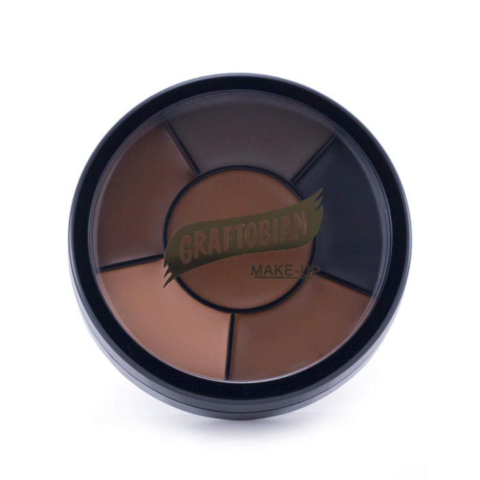 Graftobian Body Paint, Olive Brown, Dark Ebony, Warm Bronze, Ebony, Black