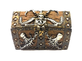 Pacific Trading PTC 5.5 Inch Skull and Chain Pirate's Chest Jewelry/Trinket Box Figurine