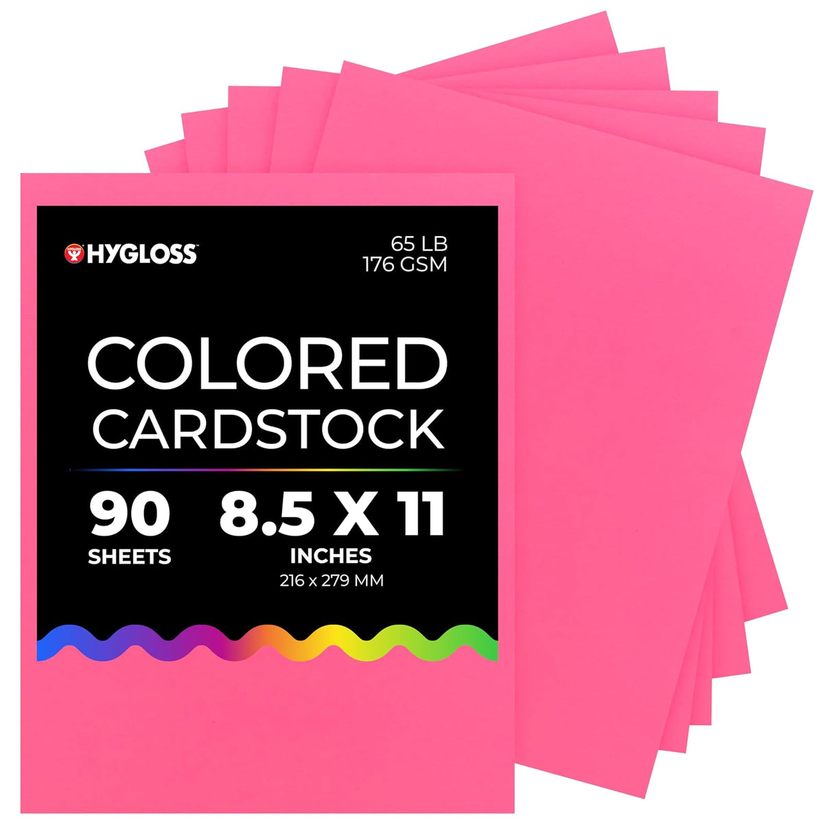 Hygloss Card Stock, 8.5 x 11 Inch, Pink