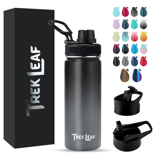 Trek Leaf Bottle, 18 Ounces, Charcoal Fog