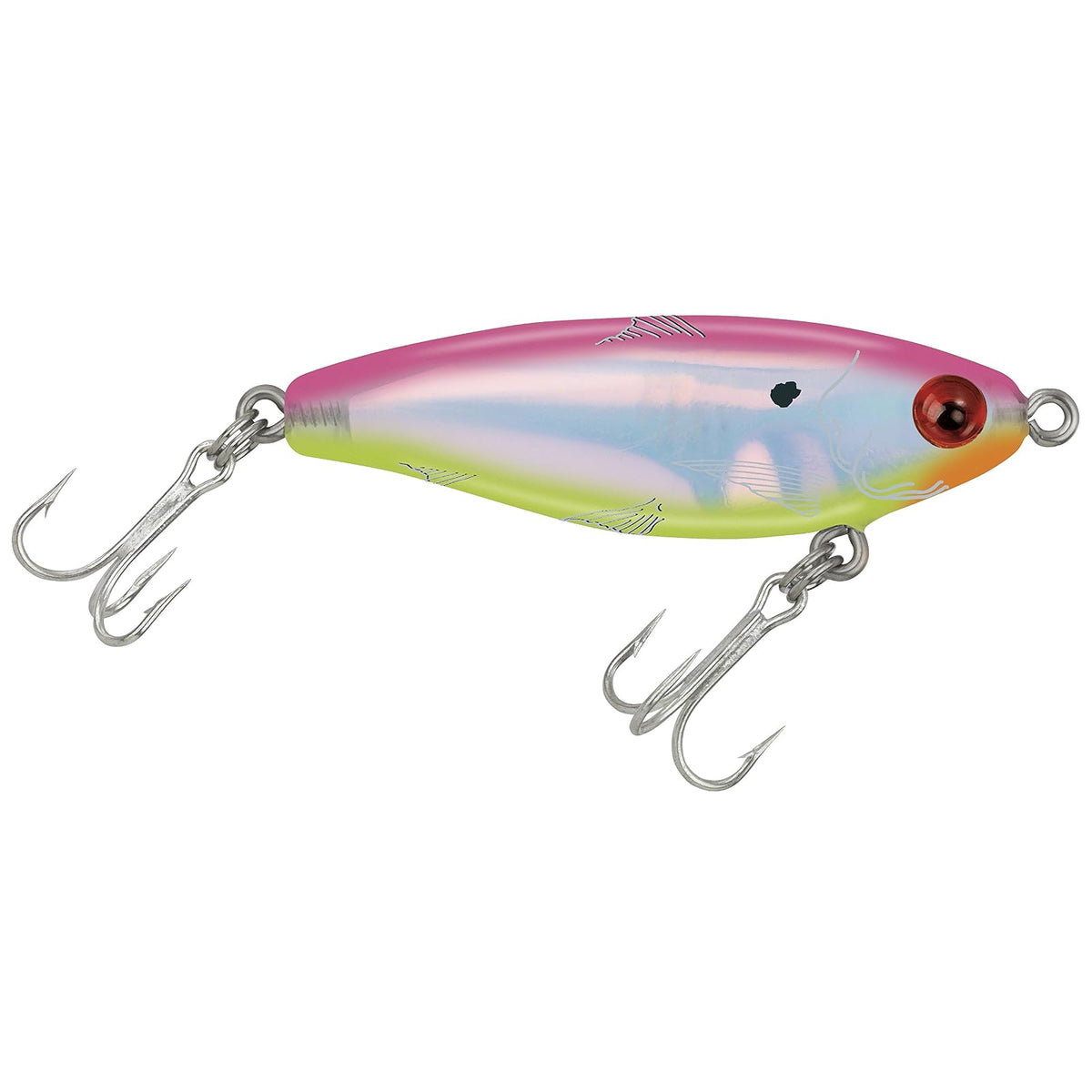 MirrOLure Fishing Hook, 2-1/4-Inch, Pink Chartreuse Silver