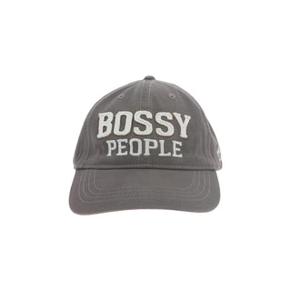 Pavilion Gift Company Hat, Gray & White, Bossy People Unisex Adjustable Hat, Vin