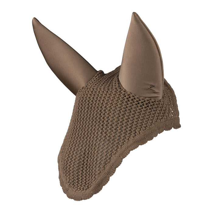 HORZE Marquess Noise Cancelling Crochet-Pattern Horse Ear Net - Walnut - Horse
