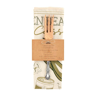 Mud Pie Towel, towel 26" x 16 1/2" | utensil 6-9", Green Bean
