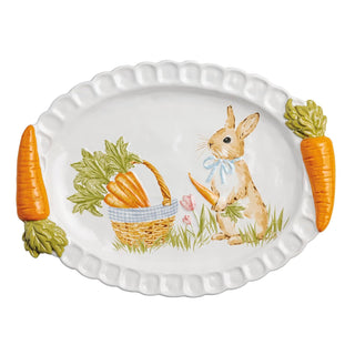Mud Pie Dishware Plate, 12 1/2" x 16", White