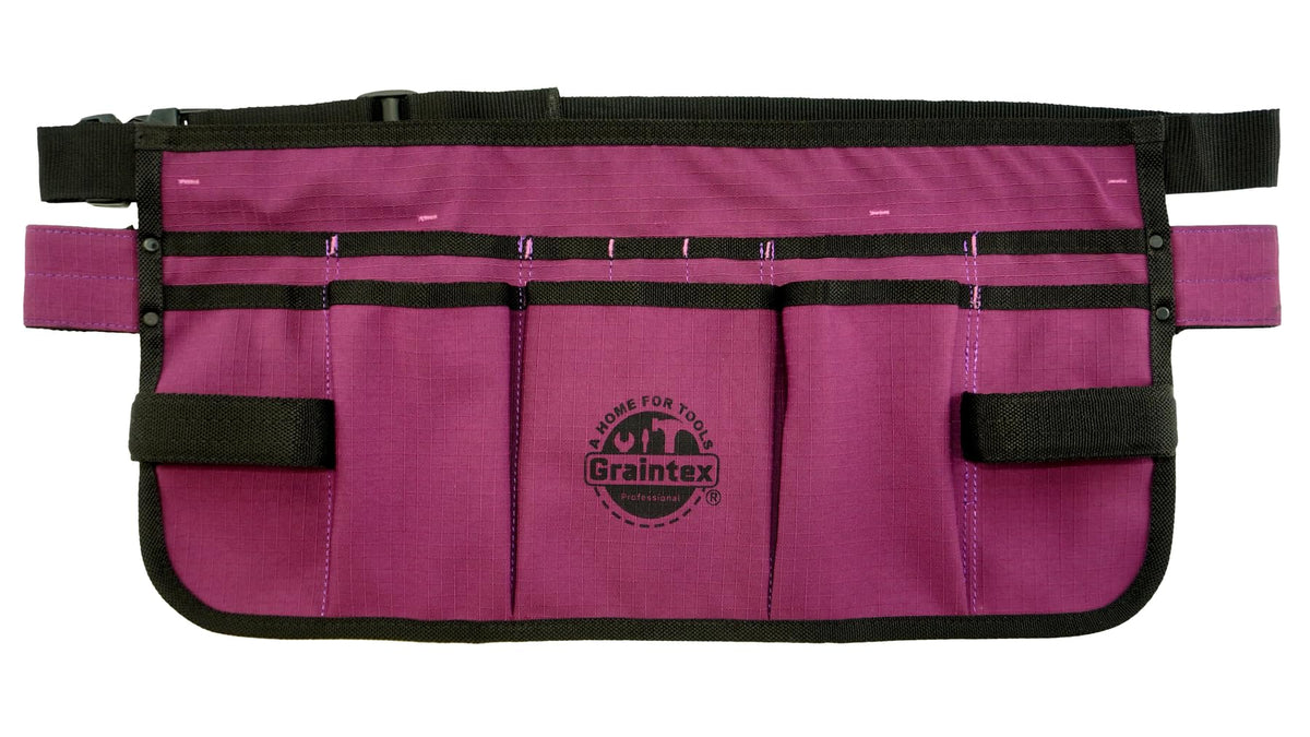 Graintex Heavy-Duty Ripstop Canvas Tool Apron – 12 Pockets, Adjustable Belt, Reinforced Stitching – Carpenter, Gardener, and DIY Utility Waist Apron - Purple