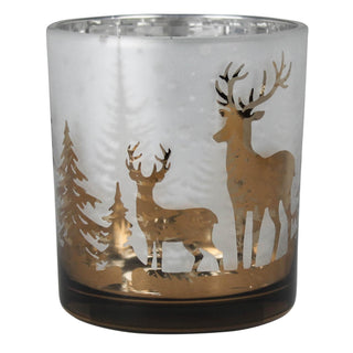 HomArt Candle Holder, 3 inches, Frosted Glass